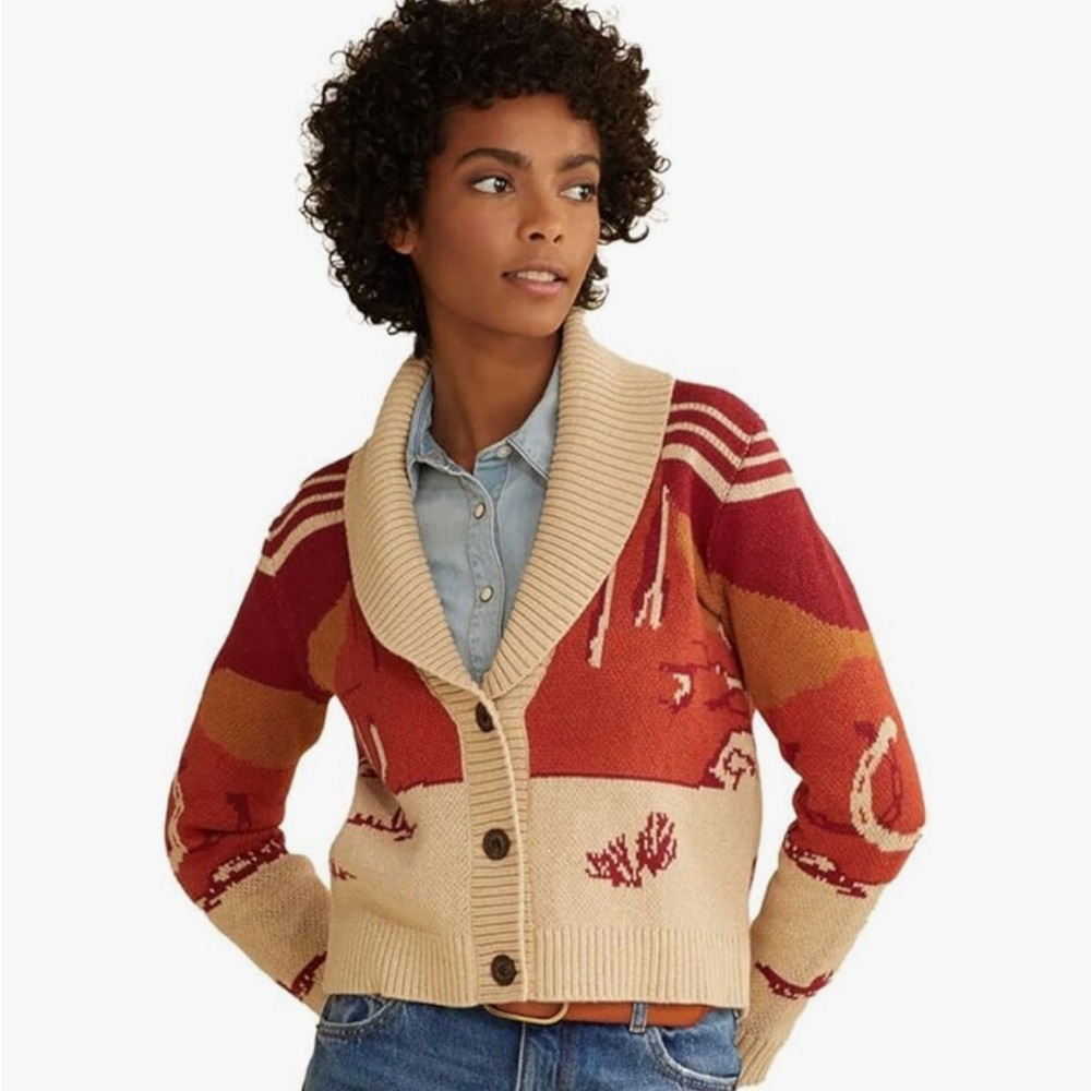 Pendleton Women's Beige and Rust  Sweater Western